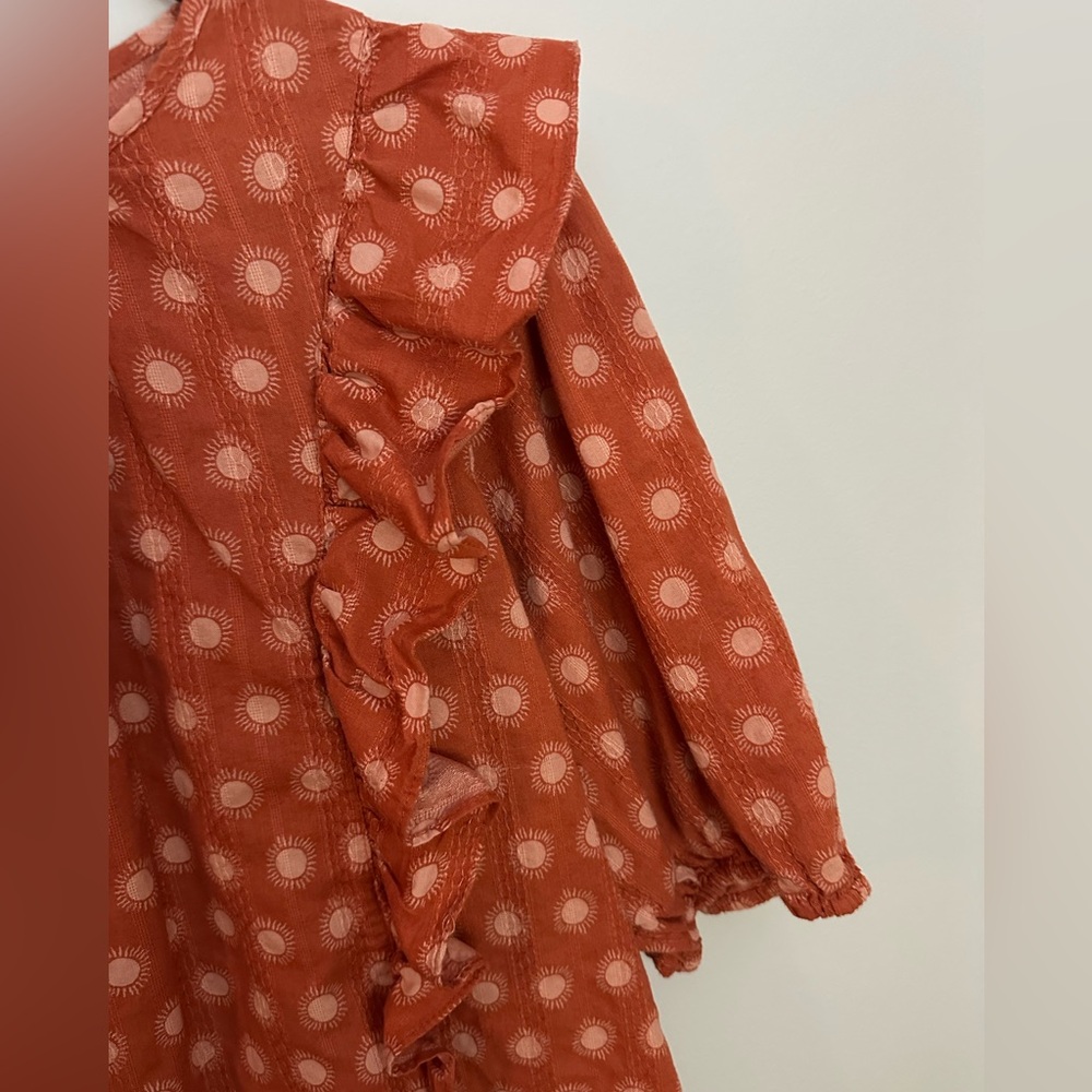 Universal Thread Ruffle Blouse Large Rust EUC - Picture 5 of 7